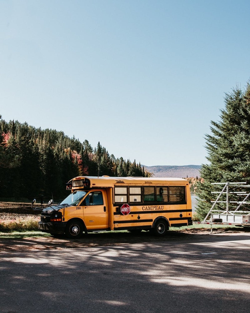 Bus parked outdoors