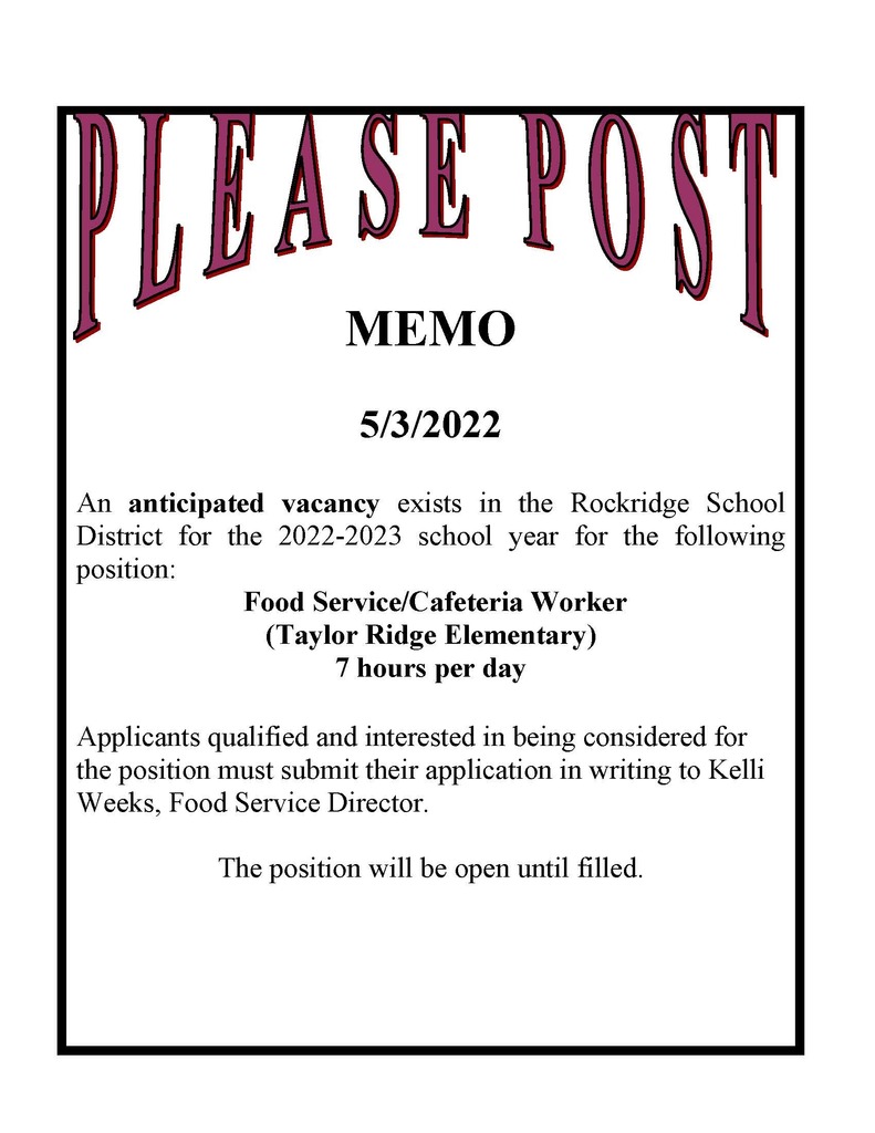 Taylor Ridge Food Service/Cafeteria Worker